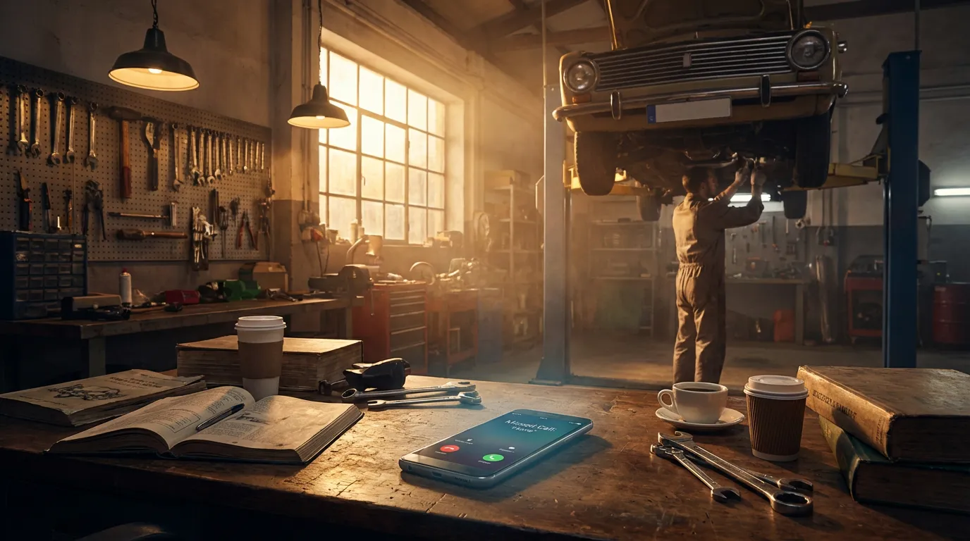 Un garage qui reçoit un appel entrant — perte de revenus