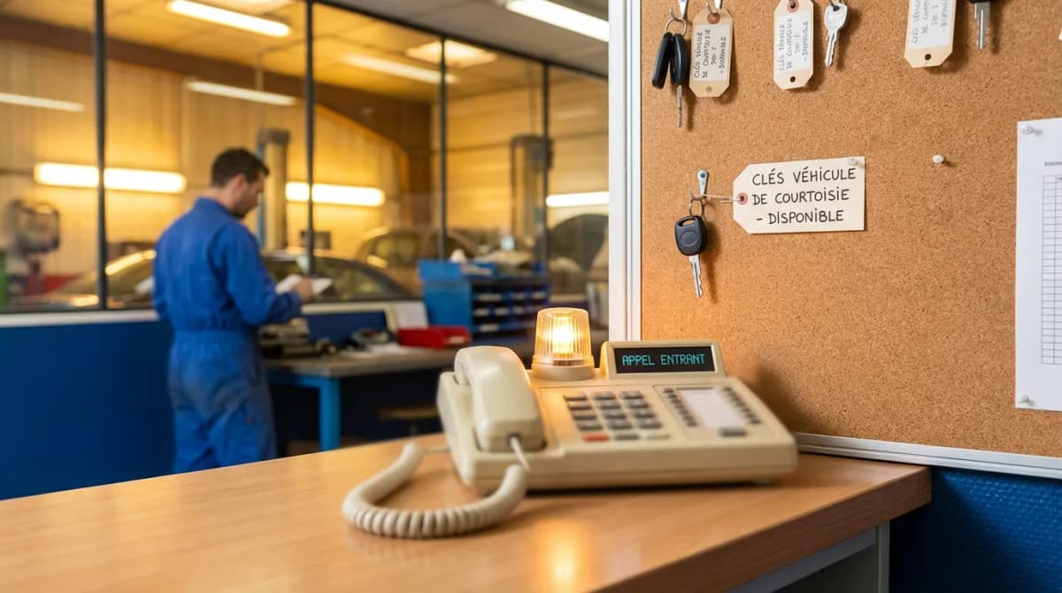 Gestion des demandes de véhicule de courtoisie au téléphone dans un garage