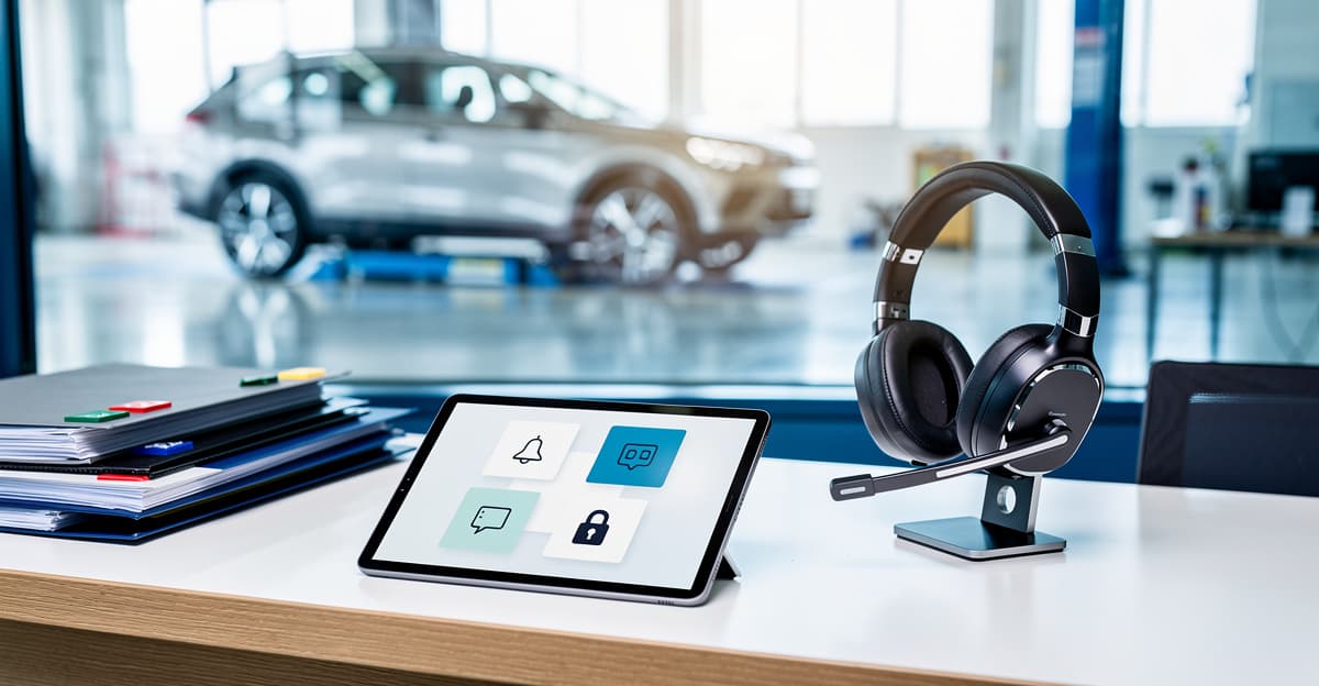 Chatbot service client en atelier automobile avec interface de conformité RGPD et appel enregistré en sécurité