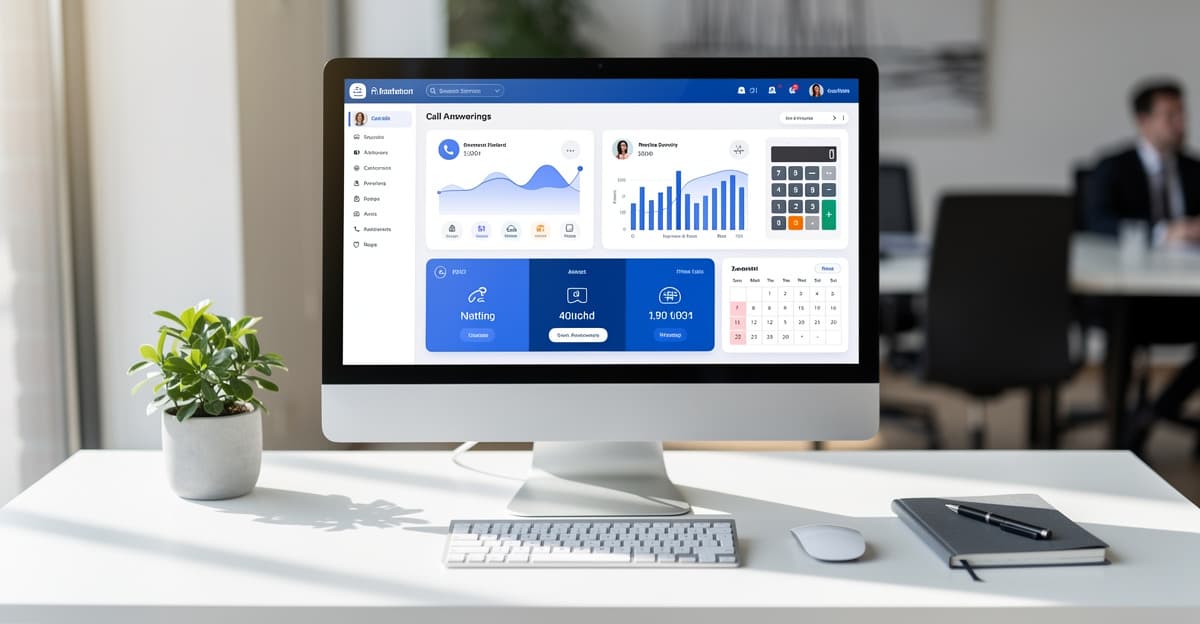 Tableau de tarifs de permanence telephonique prix sur un bureau moderne avec indicateurs d’appels