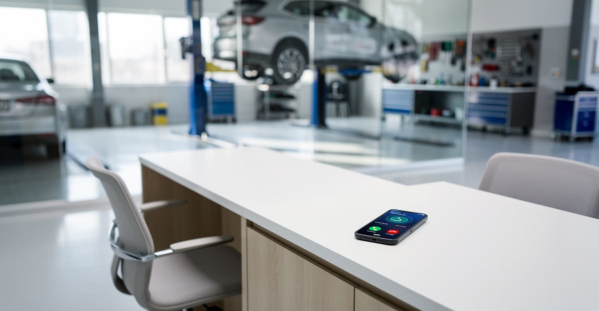 Secrétariat à distance pour garage avec réception téléphonique et atelier automobile moderne